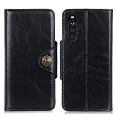 Leather Case Stands Flip Cover Holder M12L for Sony Xperia 10 III Lite Black