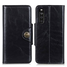 Leather Case Stands Flip Cover Holder M12L for Sony Xperia 10 III SO-52B Black