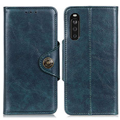 Leather Case Stands Flip Cover Holder M12L for Sony Xperia 10 III SO-52B Blue