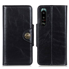 Leather Case Stands Flip Cover Holder M12L for Sony Xperia 5 III SO-53B Black