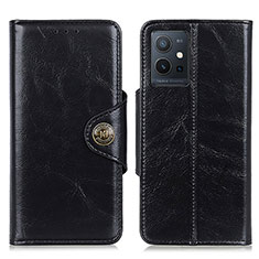 Leather Case Stands Flip Cover Holder M12L for Vivo Y55s 5G Black
