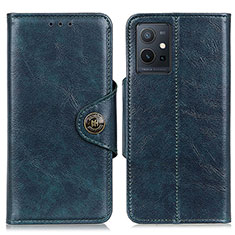 Leather Case Stands Flip Cover Holder M12L for Vivo Y55s 5G Blue