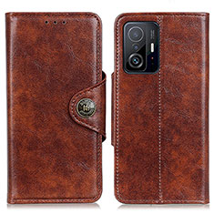 Leather Case Stands Flip Cover Holder M12L for Xiaomi Mi 11T Pro 5G Brown