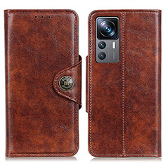 Leather Case Stands Flip Cover Holder M12L for Xiaomi Mi 12T Pro 5G Brown