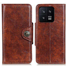 Leather Case Stands Flip Cover Holder M12L for Xiaomi Mi 13 5G Brown