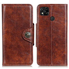 Leather Case Stands Flip Cover Holder M12L for Xiaomi POCO C3 Brown