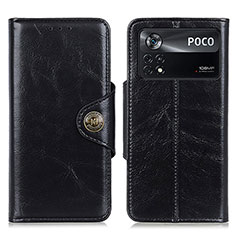 Leather Case Stands Flip Cover Holder M12L for Xiaomi Poco X4 Pro 5G Black