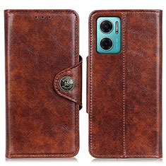 Leather Case Stands Flip Cover Holder M12L for Xiaomi Redmi 10 5G Brown