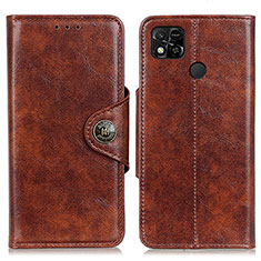 Leather Case Stands Flip Cover Holder M12L for Xiaomi Redmi 10A 4G Brown