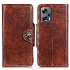 Leather Case Stands Flip Cover Holder M12L for Xiaomi Redmi K50i 5G Brown