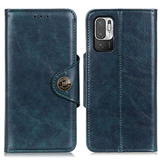 Leather Case Stands Flip Cover Holder M12L for Xiaomi Redmi Note 10 5G Blue