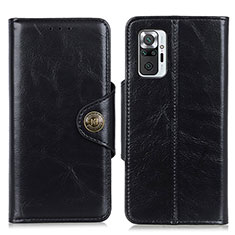 Leather Case Stands Flip Cover Holder M12L for Xiaomi Redmi Note 10 Pro 4G Black