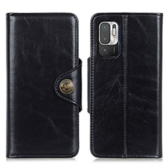 Leather Case Stands Flip Cover Holder M12L for Xiaomi Redmi Note 10T 5G Black
