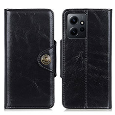 Leather Case Stands Flip Cover Holder M12L for Xiaomi Redmi Note 12 4G Black