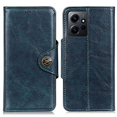 Leather Case Stands Flip Cover Holder M12L for Xiaomi Redmi Note 12 4G Blue