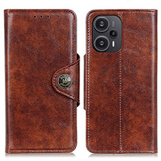 Leather Case Stands Flip Cover Holder M12L for Xiaomi Redmi Note 12 Turbo 5G Brown