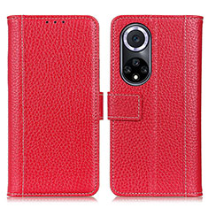 Leather Case Stands Flip Cover Holder M13L for Huawei Honor 50 5G Red