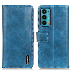 Leather Case Stands Flip Cover Holder M13L for Motorola Moto Edge Lite 5G Blue