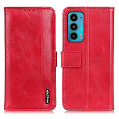 Leather Case Stands Flip Cover Holder M13L for Motorola Moto Edge Lite 5G Red