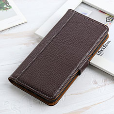 Leather Case Stands Flip Cover Holder M13L for Motorola Moto G Play Gen 2 Brown