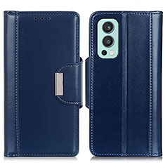 Leather Case Stands Flip Cover Holder M13L for OnePlus Nord 2 5G Blue