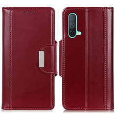 Leather Case Stands Flip Cover Holder M13L for OnePlus Nord CE 5G Red