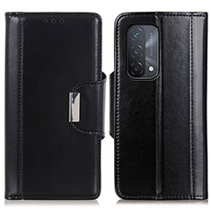 Leather Case Stands Flip Cover Holder M13L for Oppo A54 5G Black
