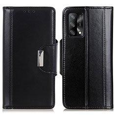 Leather Case Stands Flip Cover Holder M13L for Oppo A74 4G Black