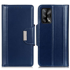 Leather Case Stands Flip Cover Holder M13L for Oppo A74 4G Blue
