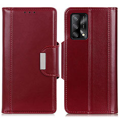 Leather Case Stands Flip Cover Holder M13L for Oppo A74 4G Red