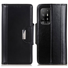 Leather Case Stands Flip Cover Holder M13L for Oppo F19 Pro+ Plus 5G Black