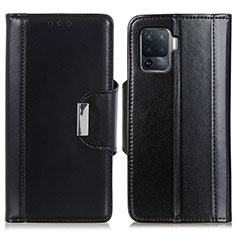 Leather Case Stands Flip Cover Holder M13L for Oppo Reno5 Lite Black