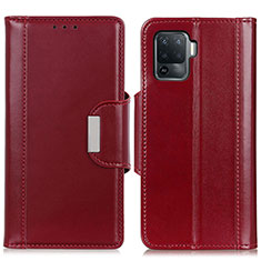 Leather Case Stands Flip Cover Holder M13L for Oppo Reno5 Lite Red