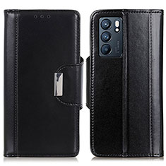 Leather Case Stands Flip Cover Holder M13L for Oppo Reno6 5G Black