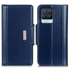 Leather Case Stands Flip Cover Holder M13L for Realme 8 4G Blue