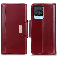 Leather Case Stands Flip Cover Holder M13L for Realme 8 Pro Red