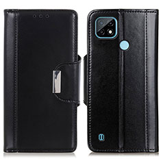 Leather Case Stands Flip Cover Holder M13L for Realme C21 Black