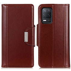 Leather Case Stands Flip Cover Holder M13L for Realme Q3 5G Brown