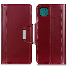 Leather Case Stands Flip Cover Holder M13L for Samsung Galaxy F42 5G Red