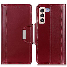 Leather Case Stands Flip Cover Holder M13L for Samsung Galaxy S22 5G Red