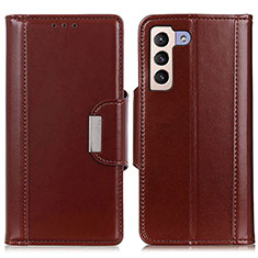 Leather Case Stands Flip Cover Holder M13L for Samsung Galaxy S24 5G Brown