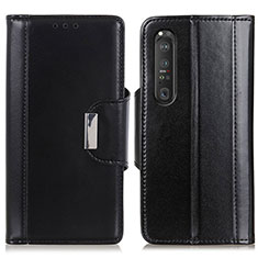 Leather Case Stands Flip Cover Holder M13L for Sony Xperia 1 III Black