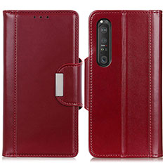 Leather Case Stands Flip Cover Holder M13L for Sony Xperia 1 III Red