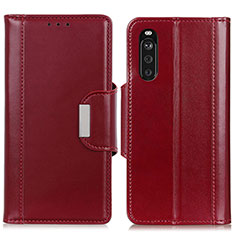 Leather Case Stands Flip Cover Holder M13L for Sony Xperia 10 III Lite Red