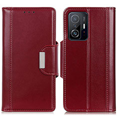 Leather Case Stands Flip Cover Holder M13L for Xiaomi Mi 11T 5G Red