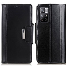 Leather Case Stands Flip Cover Holder M13L for Xiaomi Poco M4 Pro 5G Black