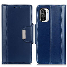 Leather Case Stands Flip Cover Holder M13L for Xiaomi Redmi K40 5G Blue