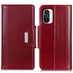 Leather Case Stands Flip Cover Holder M13L for Xiaomi Redmi K40 5G Red