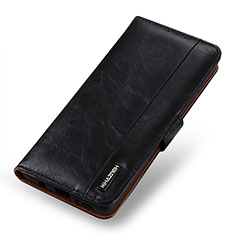 Leather Case Stands Flip Cover Holder M13L for Xiaomi Redmi Note 10 4G Black