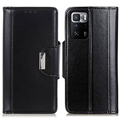 Leather Case Stands Flip Cover Holder M13L for Xiaomi Redmi Note 10 Pro 5G Black